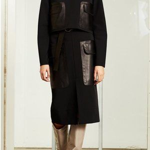 Derek Black Skirt Leather Pockets S/M